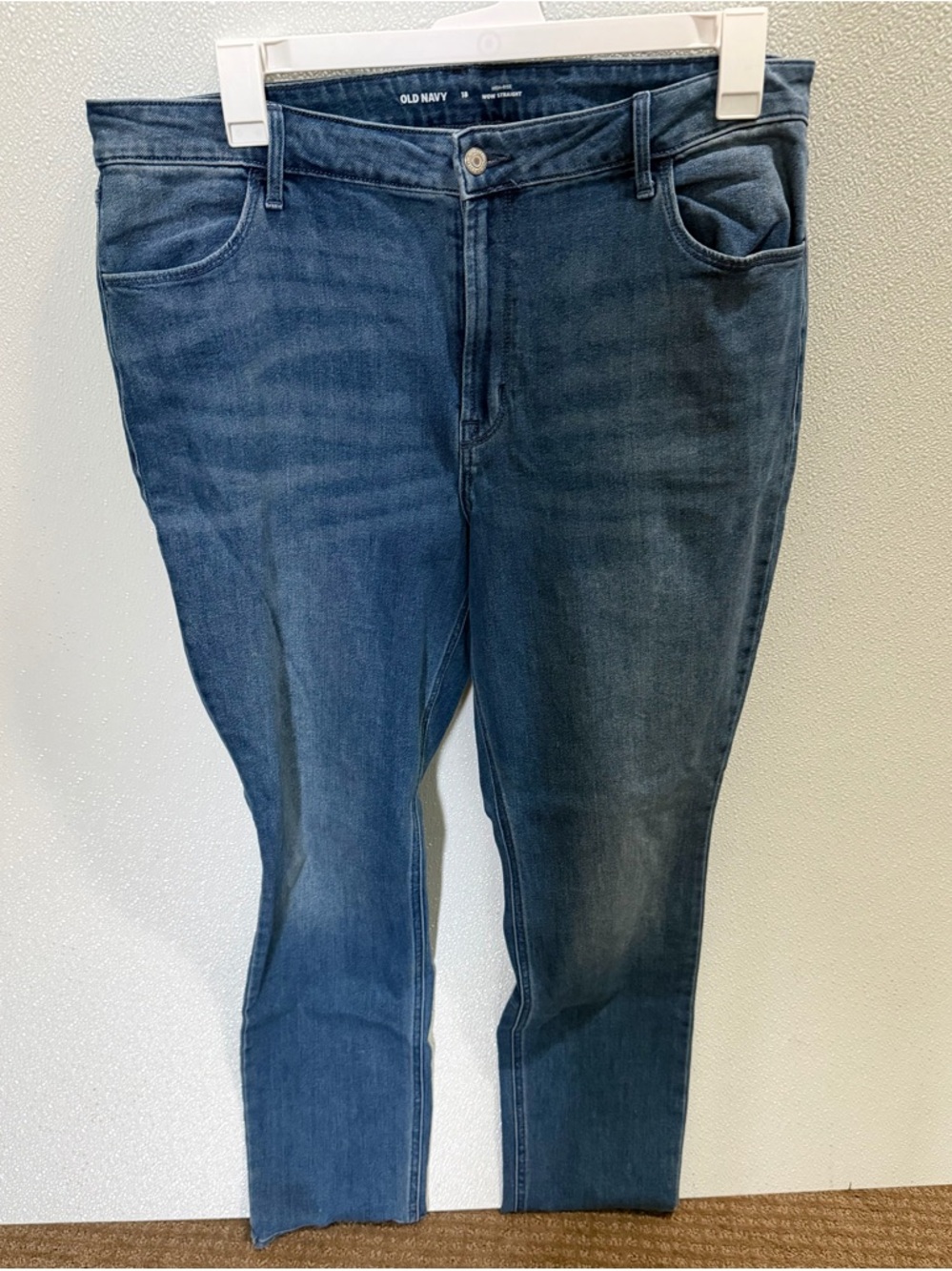 Old Navy Medium Blue High-Rise Straight Jeans